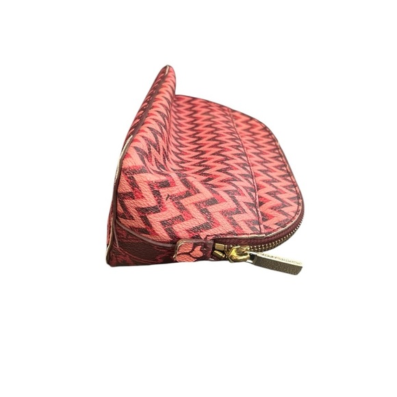 Tory Burch Floral Robinson Leather Make Up Travel T Logo Cosmetic Zip Case - Picture 7 of 8